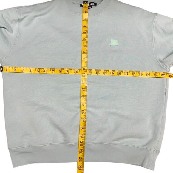 Acne Studios Fairah Face Patch Cotton Sweatshirt Mint Size XXS - Picture 14 of 16